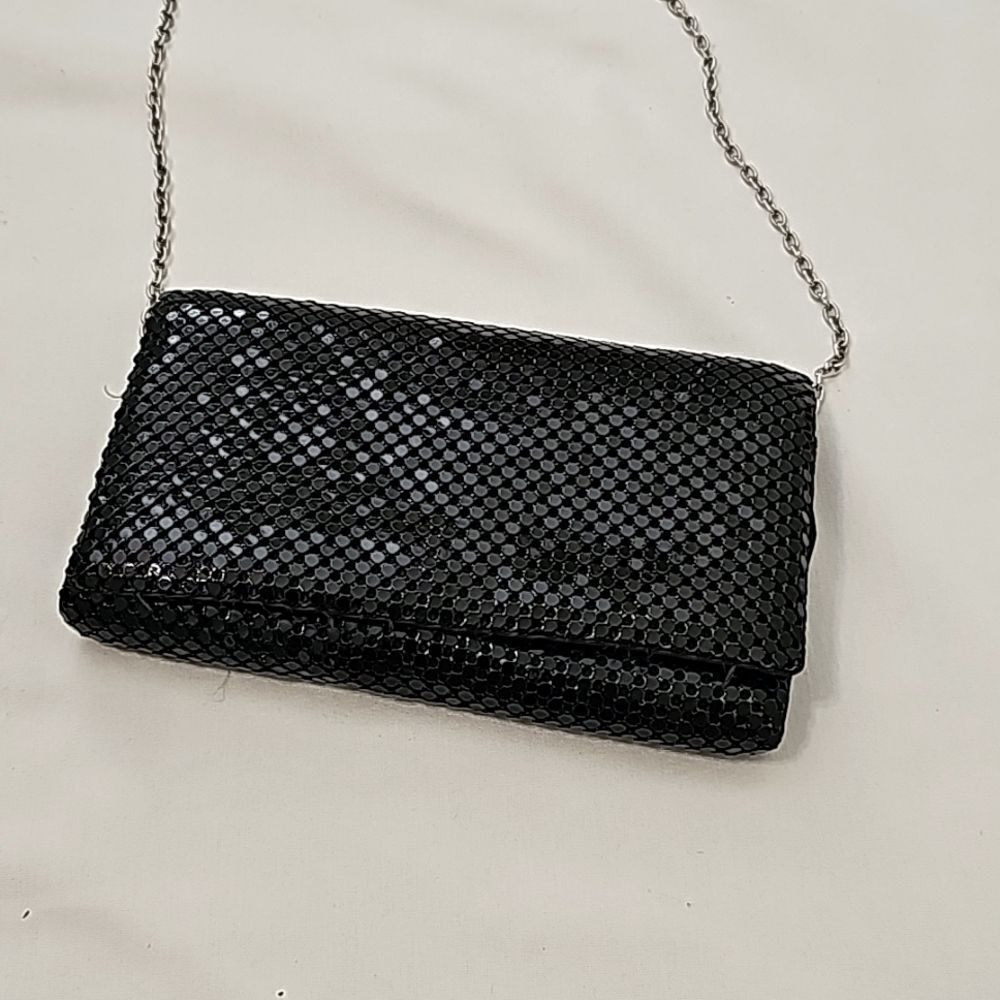 JESSICA MCCLINTOCK BLACK METAL MESH EVENING BAG